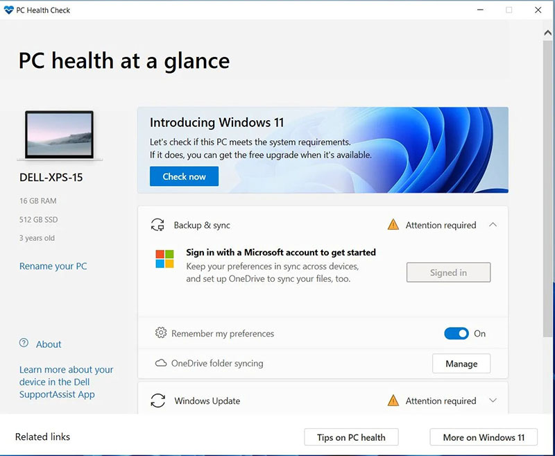 نرم افزار PC Health Check برای نصب ویندوز 11