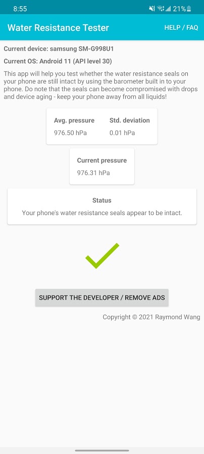 تست قابلیت ضد آب بودن در اپلیکیشن Water Resistance Tester