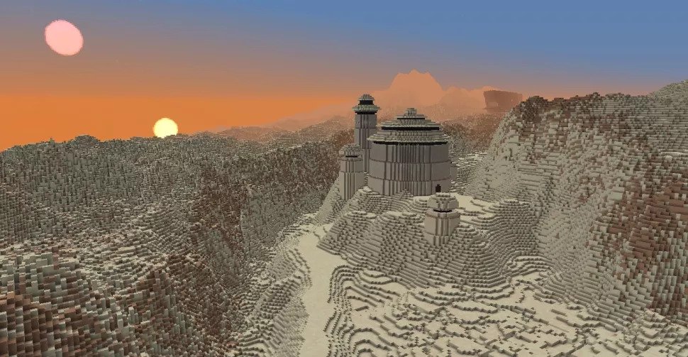 بازسازی کل سیاره کهکشان جنگ ستارگان در بازی Minecraft
