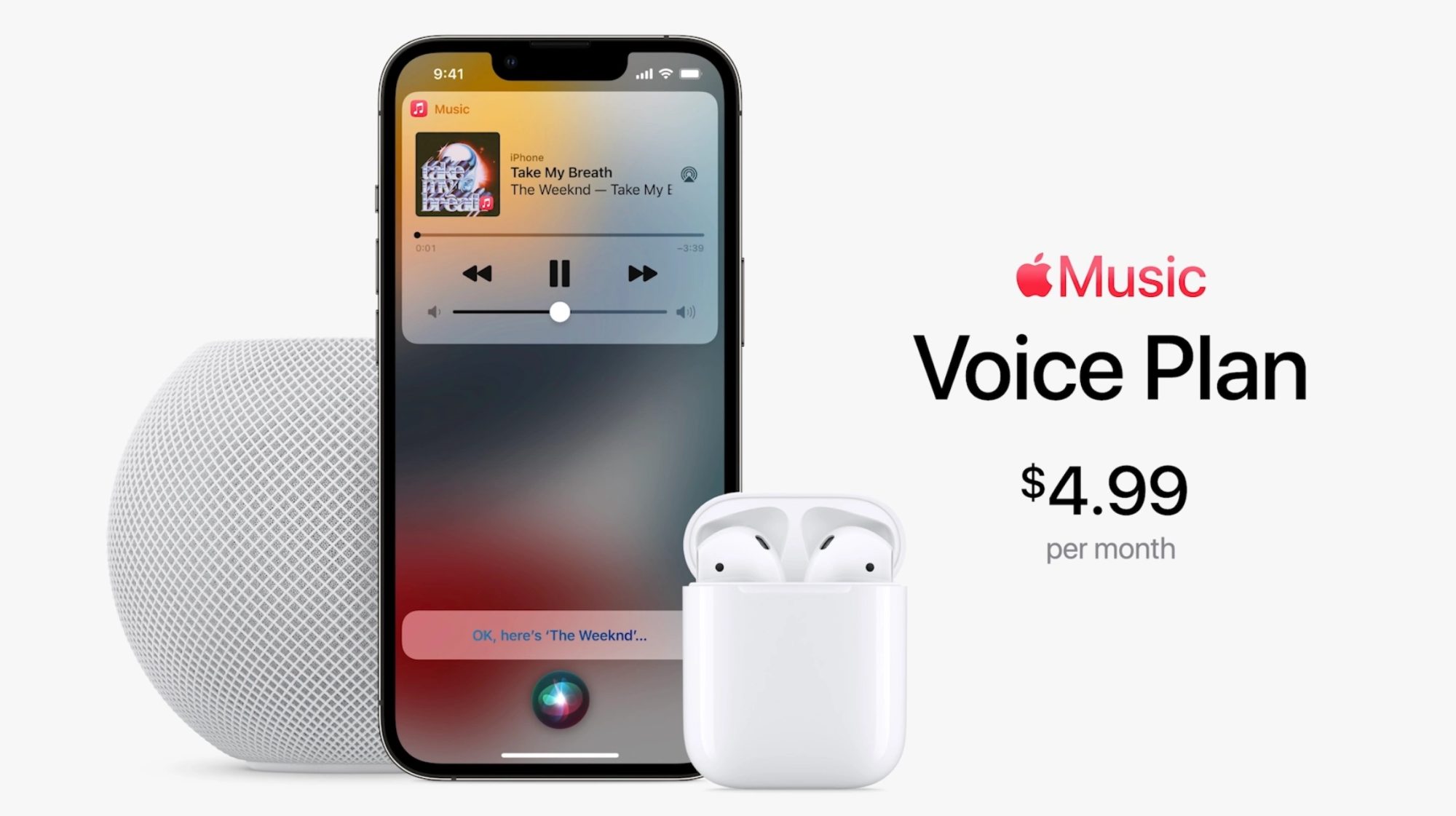 پلن جدید 5 دلاری اپل موزیک تنها با دستیار صورتی Siri کار می‌کند!