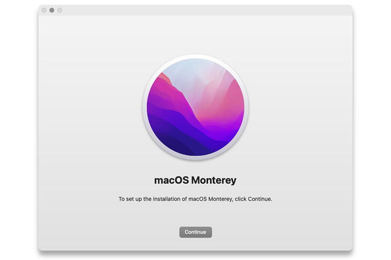 تصویر آغازین نصب macOS Monterey