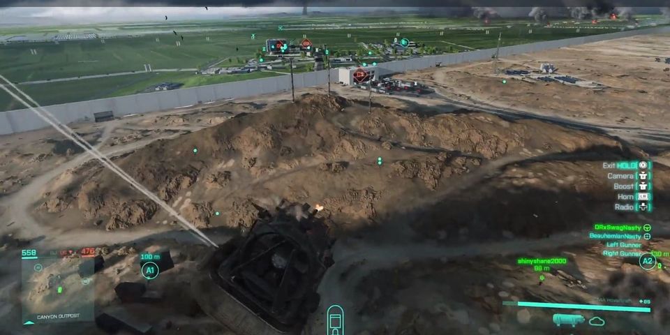بازیکنی Battlefield 2042 با استفاده از طوفان و هاورکرافت، یک هلیکوپتر را از بین برد