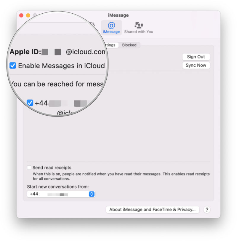 فعال‌سازی قابلیت Messages in iCloud در مک