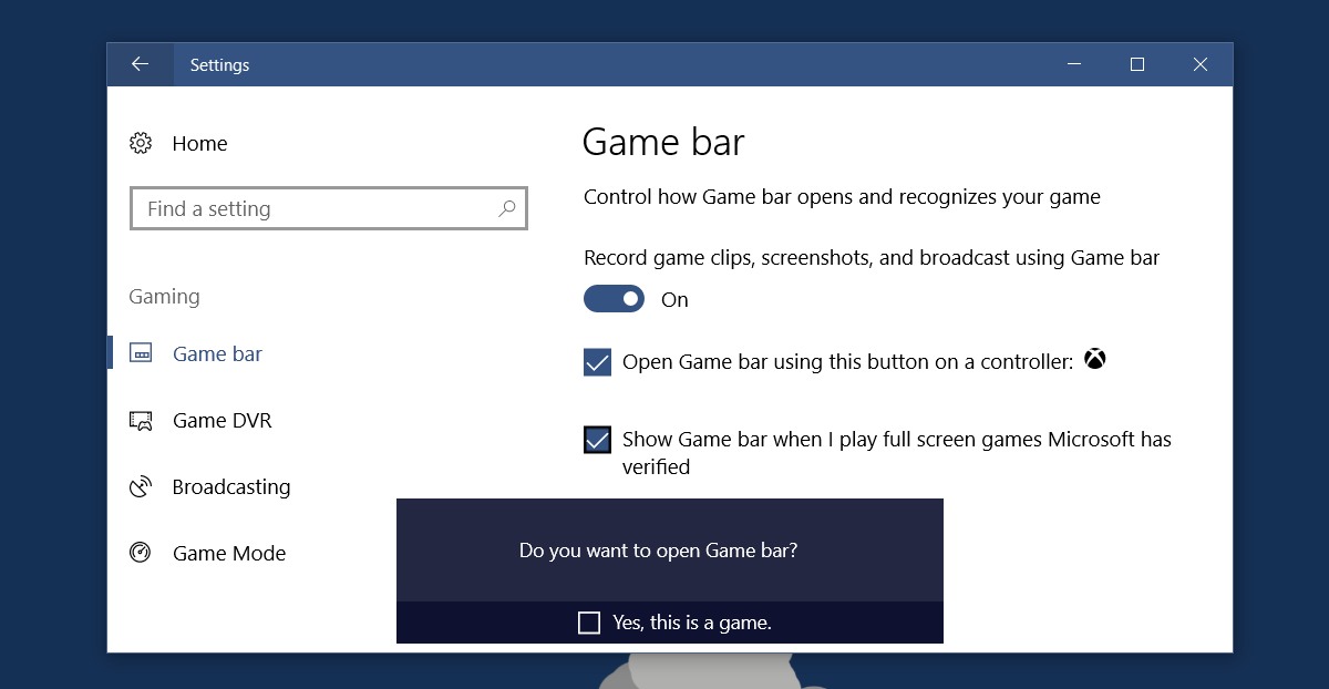 کاربرد game bar ویندوز 10