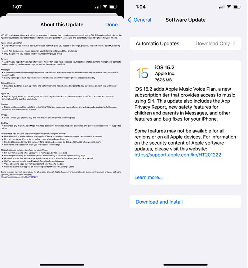 ویژگی‌ های داغ و تازه iOS 15.2 