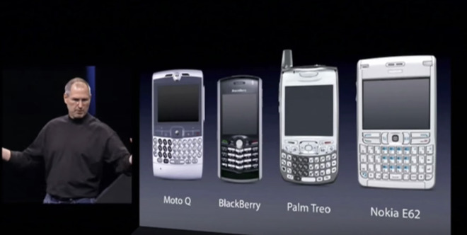 استیو جابز به همراه محبوب‌ترین گوشی‌های هوشمند سال 2007