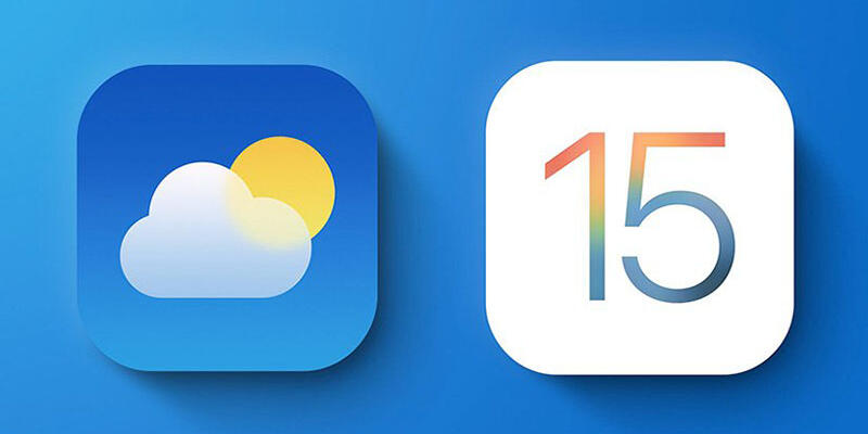 لوگوی اپلیکیشن آب و هوا در IOS 15