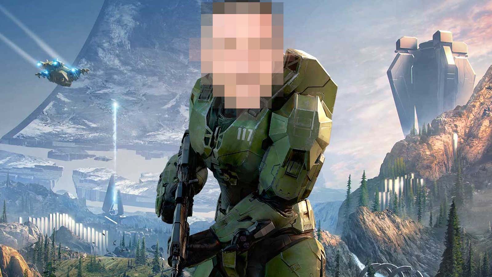 در برنامه‌ی تلویزیونی Halo چهره‌ی مسترچیف نشان داده می‌شود