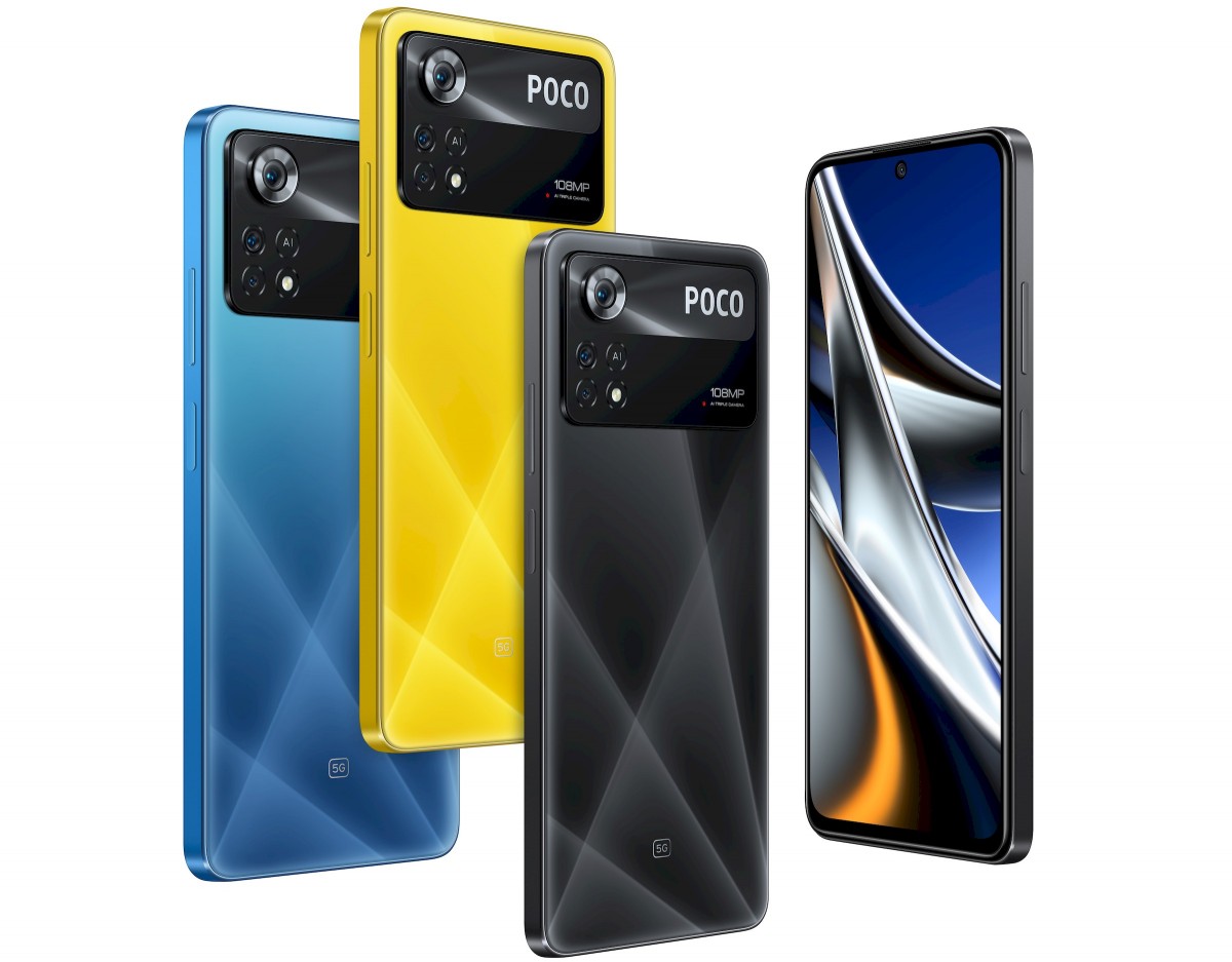 پوکو X4 Pro 5G در سه رنگ مشکی لیزری، آبی لیزری و زرد