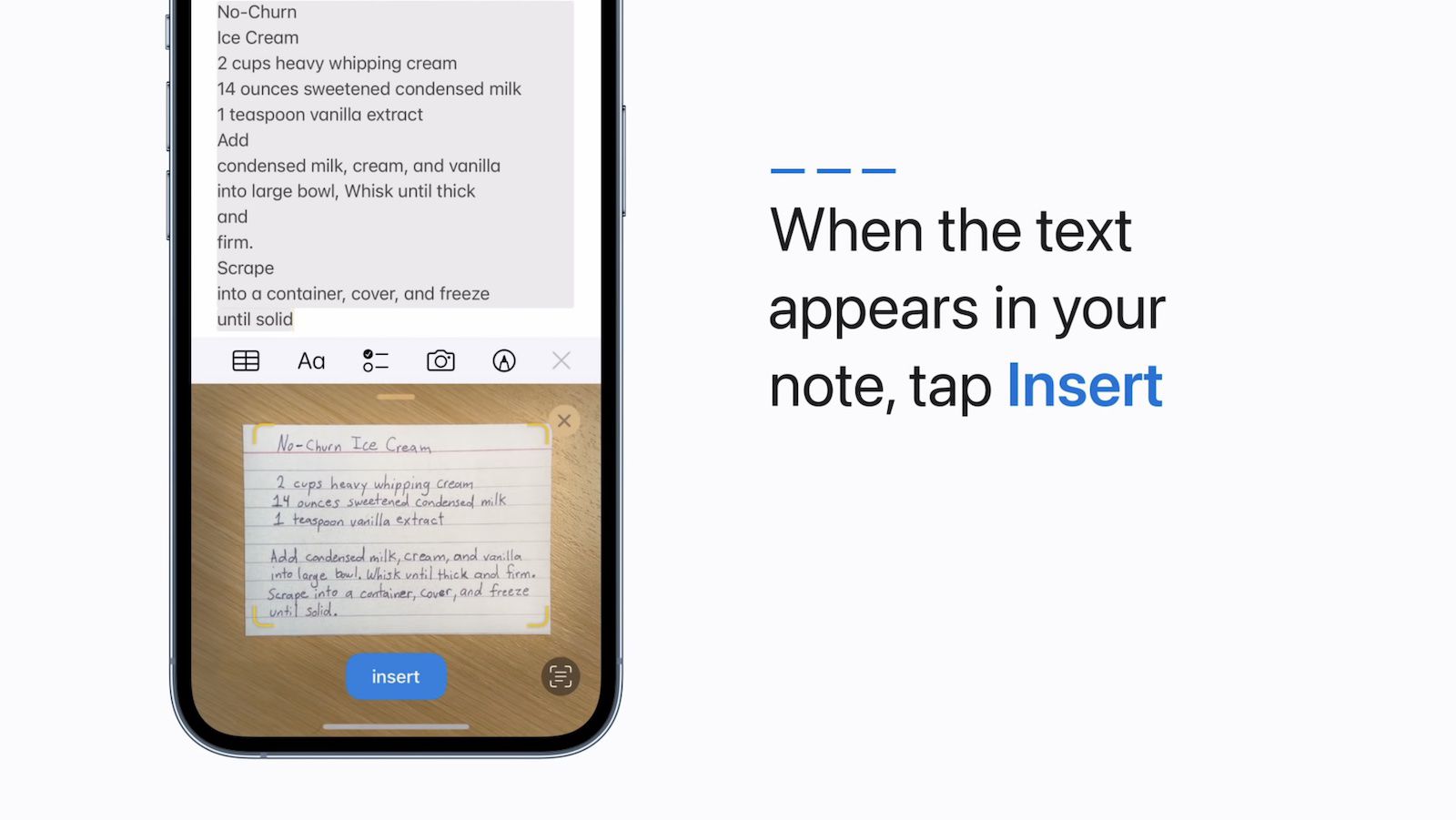 iOS 15.4 میانبر جدید Scan Text را در برنامه Notes اضافه می‌کند