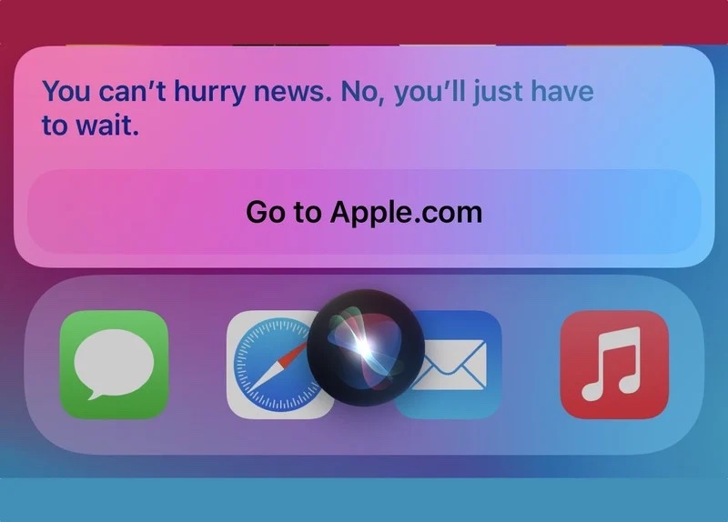 سیری به کاربران می‌گوید که باید مدتی برای رویداد اپل صبر کنند