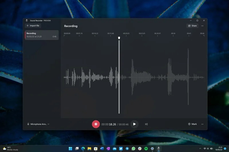 مایکروسافت نسخه‌ی جدید برنامه‌ی ضبط صدای ویندوز 11 خود را برای اینسایدرها منتشر کرد