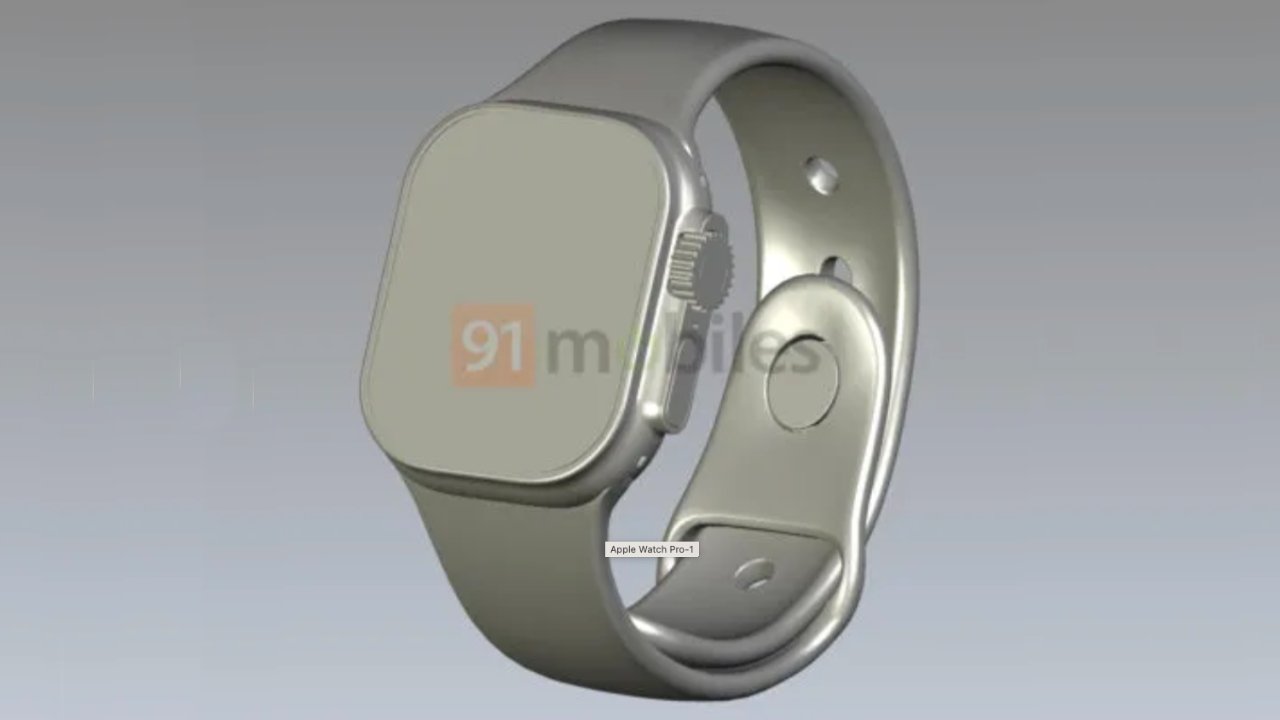 رندرهای اپل واچ پرو برآمدگی Digital Crown را روی ساعت نشان می‌دهد