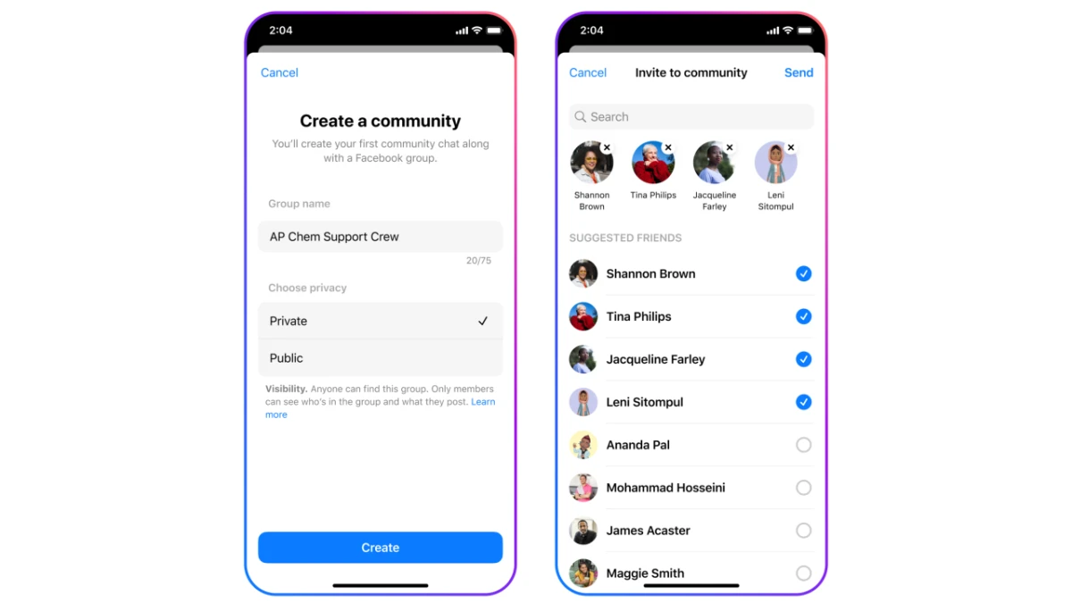 متا می‌خواهد تا Community Chats را به گروه‌های مسنجر و فیسبوک اضافه کند